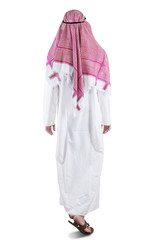 Arabic businessperson walks in the studio