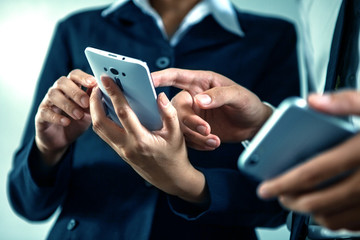businesswoman using mobile