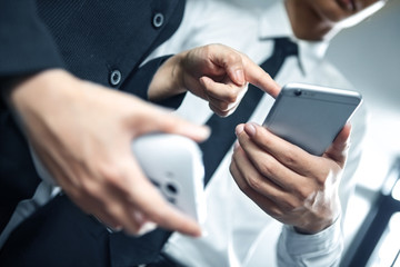 businesswoman using mobile