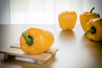 Fresh yellow bell peppers