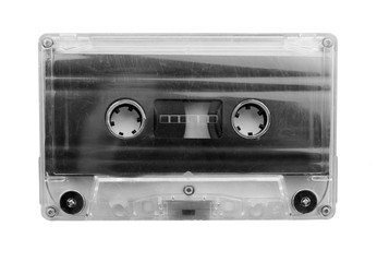 Old audio cassette, isolated on white