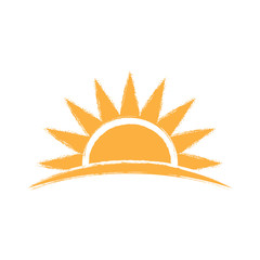 Sunrise hand drawn logo. Vector graphic illustration