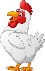 Illustration of cartoon hen posing
