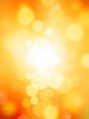 Orange bokeh abstract light background