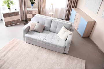 Fototapeta premium Modern room interior, top view