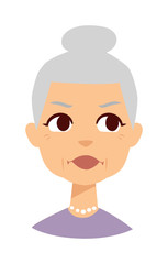 Granny face vector illustration.