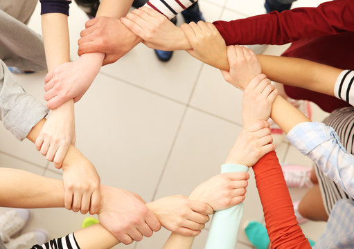 Group of people hands together