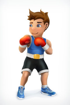 Little boxer, vector icon