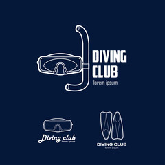 Set of logos for a diving club.