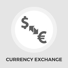 Currency exchange vector flat icon