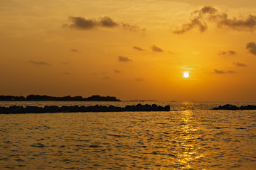 Beautiful tropical sunset on the beach