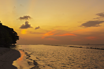 Beautiful tropical sunset on the beach