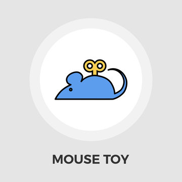 Mouse toy vector flat icon