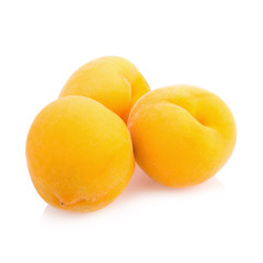 Ripe peach fruit isolated on white background