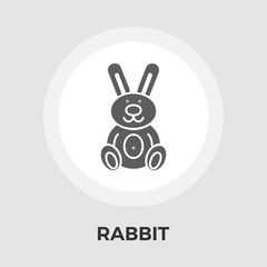 Rabbit toy vector flat icon