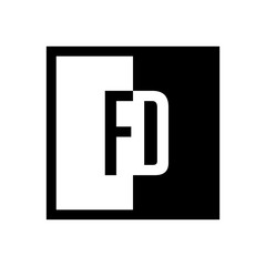 Fototapeta premium initial square half logo