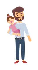 Father and daughter vector illustration.