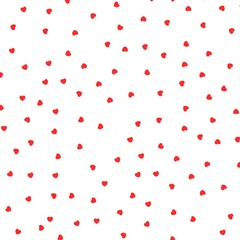 Seamless patterns with red hearts