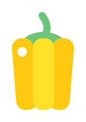 Yellow pepper vegetable food flat vector illustration.
