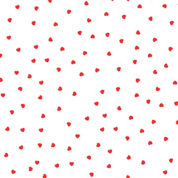 Seamless patterns with red hearts