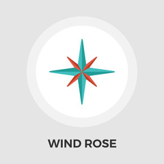 Wind rose vector flat icon