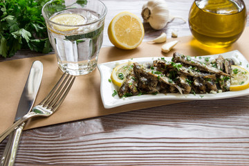 Fresh sardines for lunch.