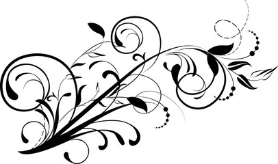 Floral background with decorative branch. Vector illustration.