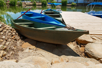 boat near the pier of Lake