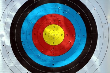 Target practice board close up