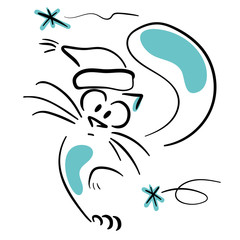 Cat in the cold wind