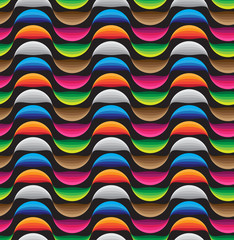 Abstract seamless retro patterns background, colorful curve line