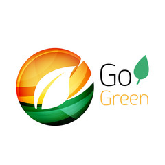 Colorful leaf logo. Geometric abstract icon. Nature or eco concept