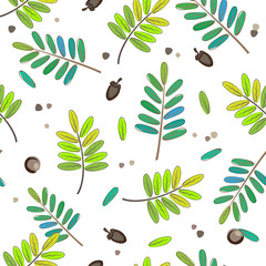 Seamless patterns cute leaves background, Water color style, Rep