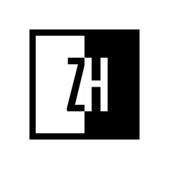 Fototapeta premium initial square half logo