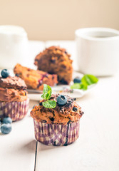 Carrot muffins with blueberrie