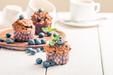Carrot muffins with blueberrie