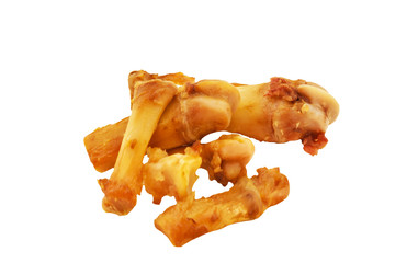 Chicken bones  on white background