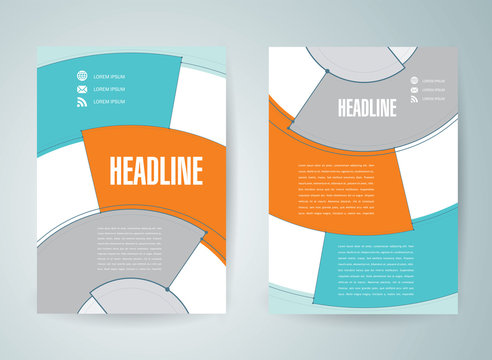 fluer brochure design template abstract circles