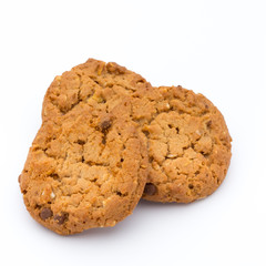 Oatmeal cookies with isolated background.