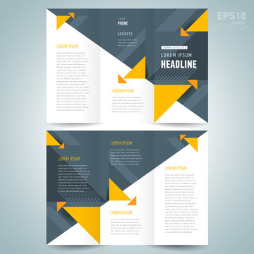 Brochure design template vector tri-fold geometric abstract 