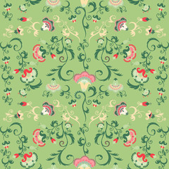 Seamless oriental tribal vector pattern