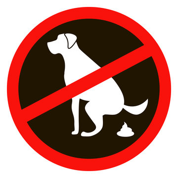 recommend clip art: no dog pooping signs.  Isolated white silhouette on black