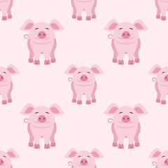 Cute pigs on a pink background.