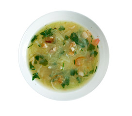German soup with potatoes and bacon