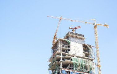 High rise building under construction.