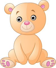 Cartoon happy sitting bear