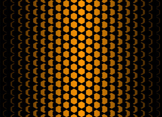 Hexagons passing into the void. Vector background.