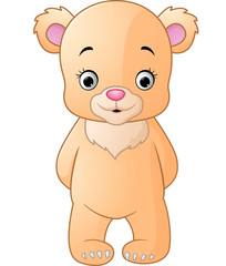 Cute bear standing isolated on white background