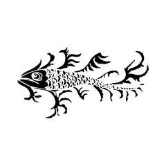hand drawn fish with decorative graphic elements Vector Illustration