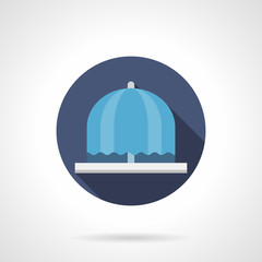 Water fountain flat color round vector icon
